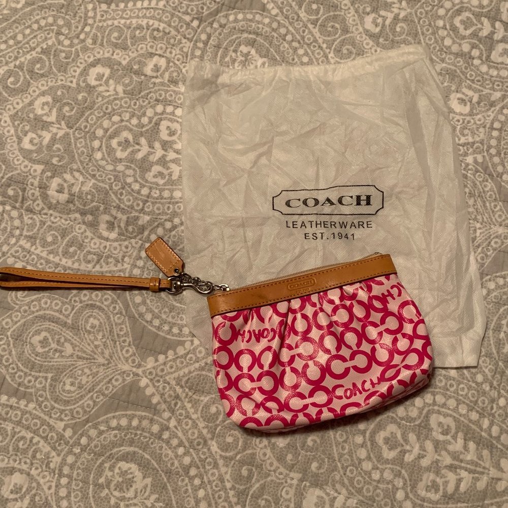 Pink Coach Wristlet